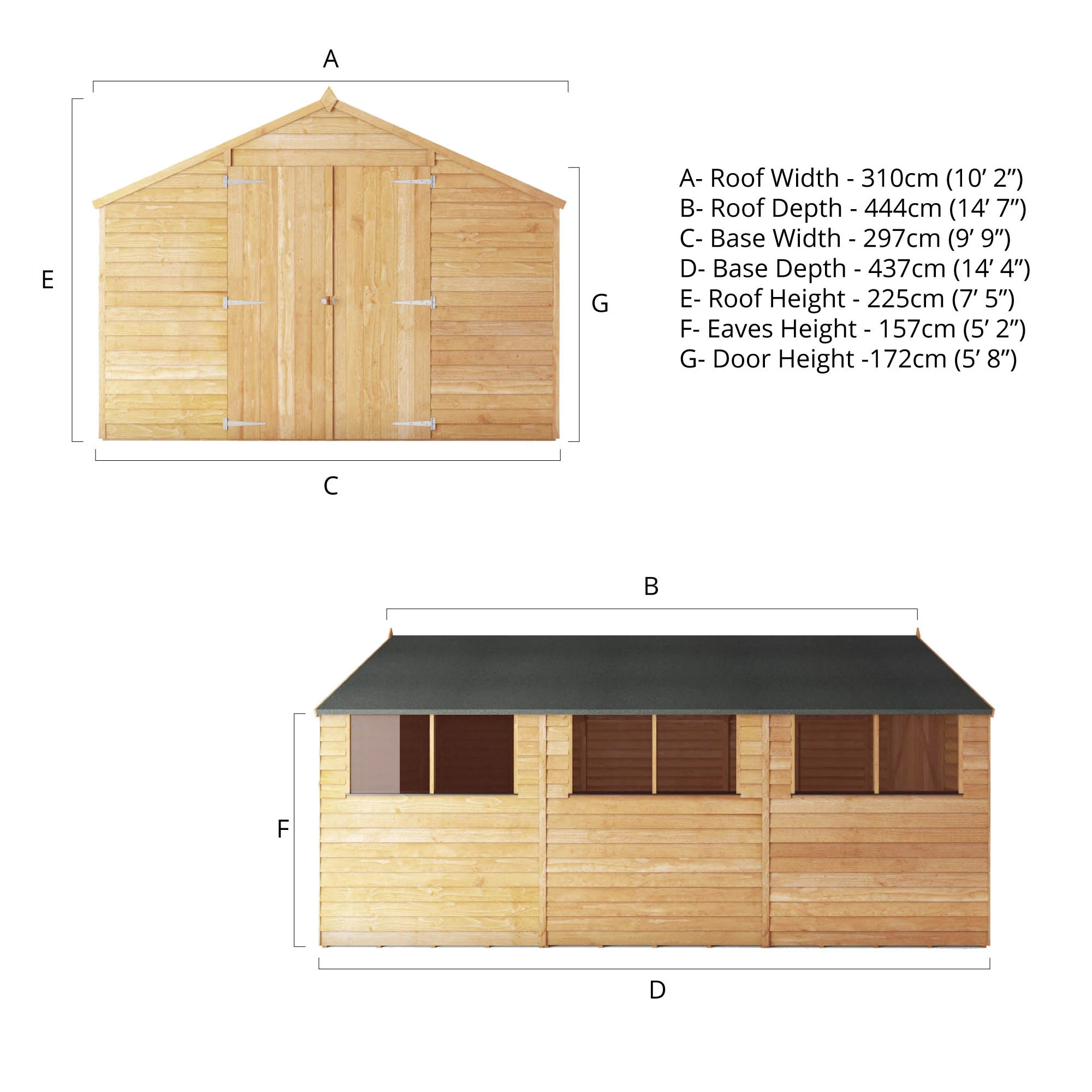15 x 10 Overlap Apex Shed - Image 11