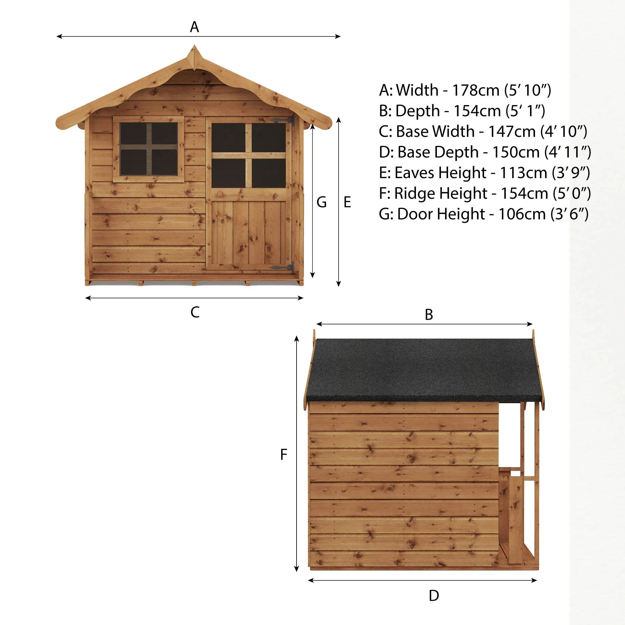 5 x 5 Poppy Apex Wooden Playhouse - Image 6
