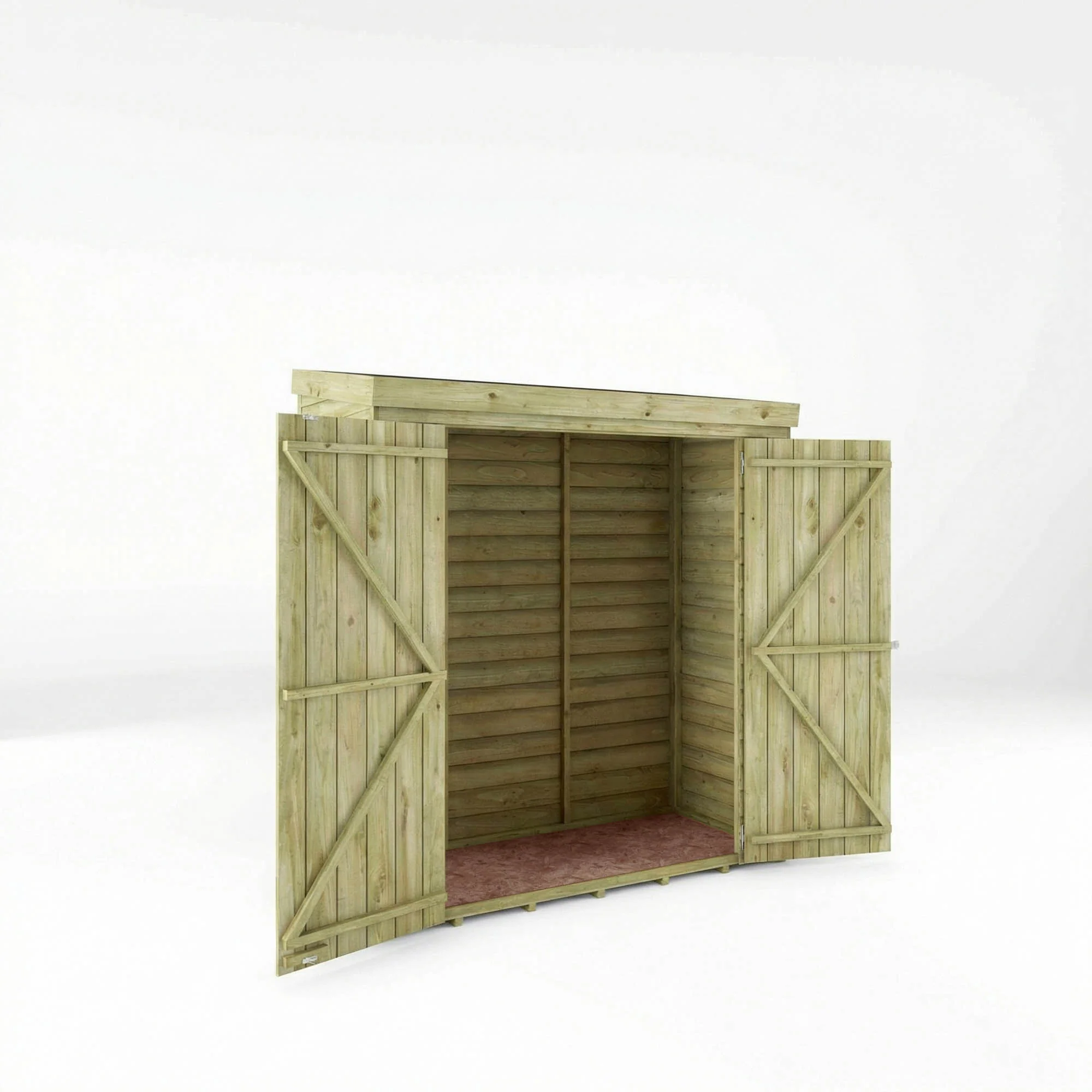 6 x 2'6 Value Overlap Double Door Pent Storage Shed - Image 3