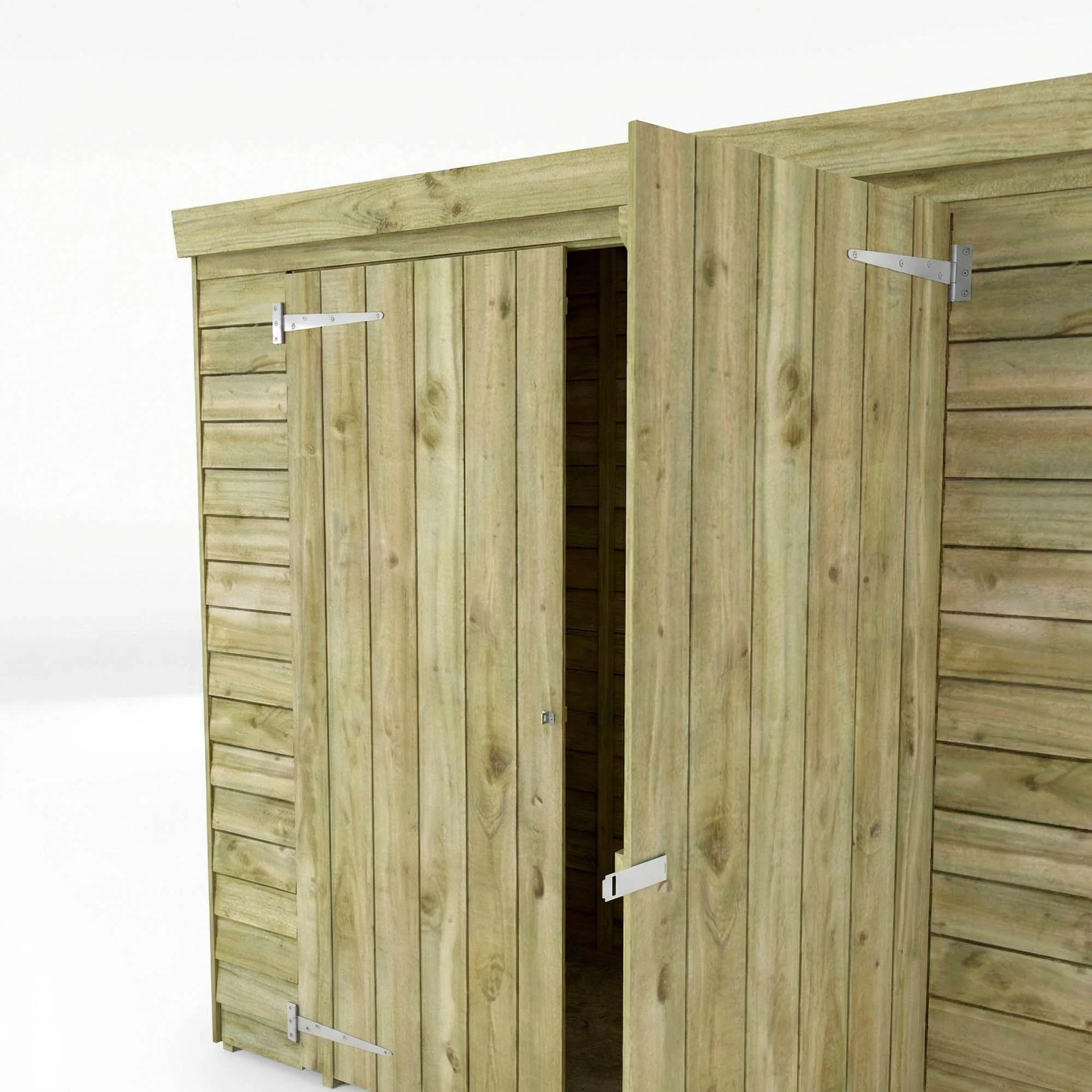 6 x 2'6 Value Overlap Double Door Pent Storage Shed - Image 4