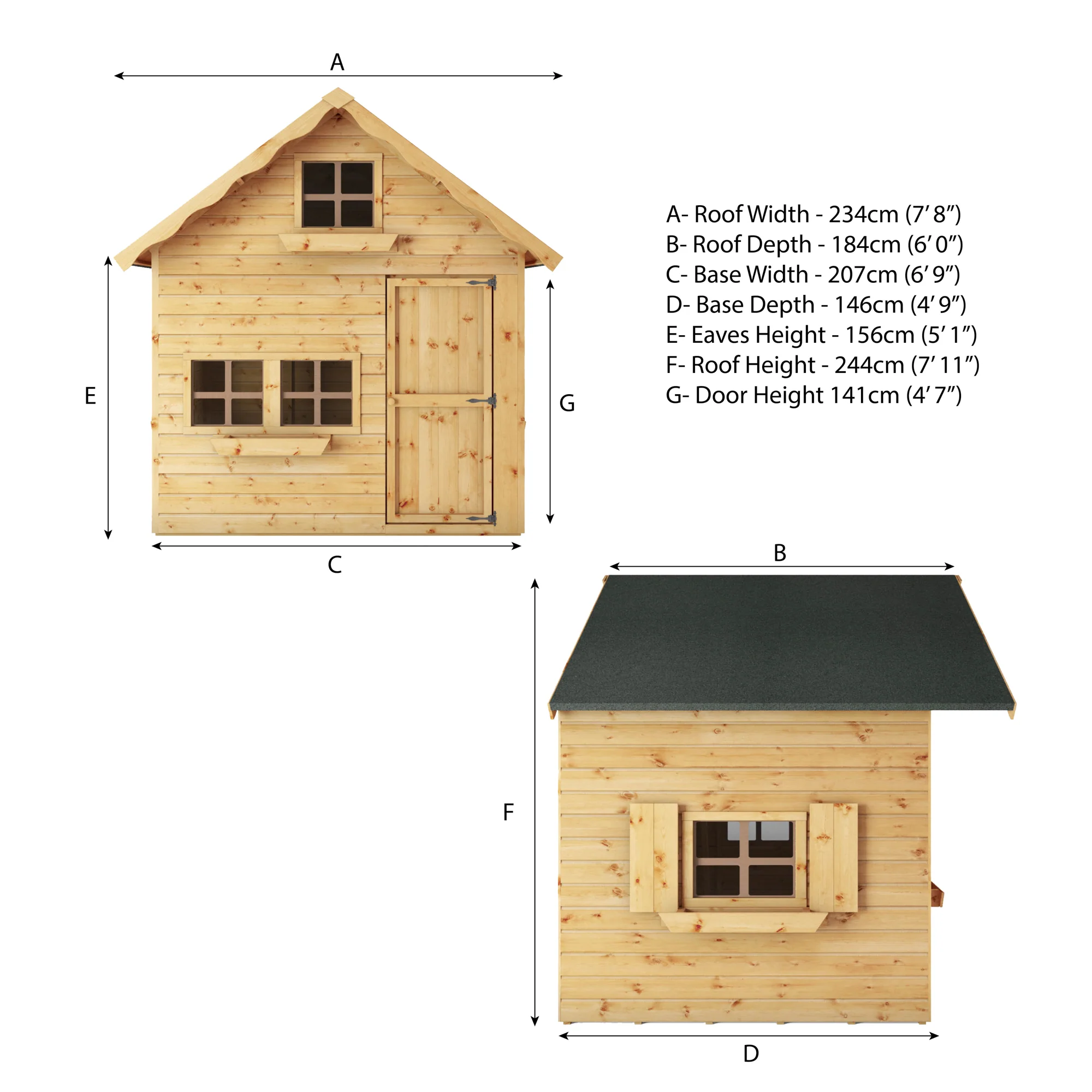 7 x 5 Double Storey Swiss Cottage Playhouse - Image 10