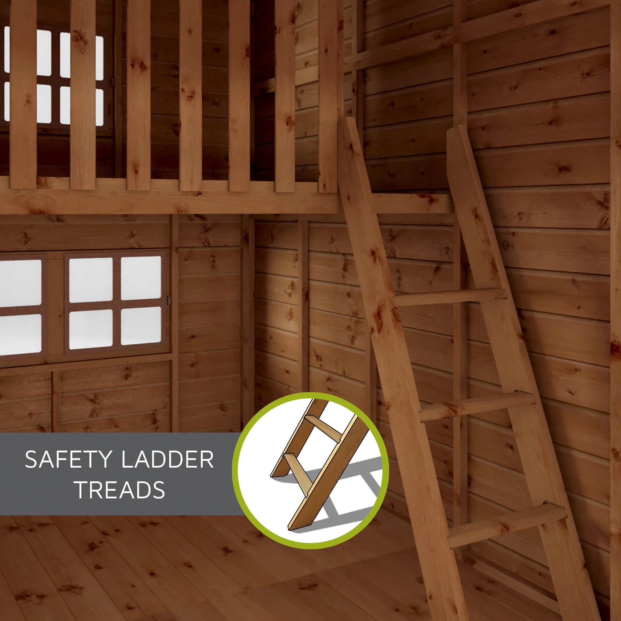 7 x 5 Double Storey Swiss Cottage Playhouse - Image 7