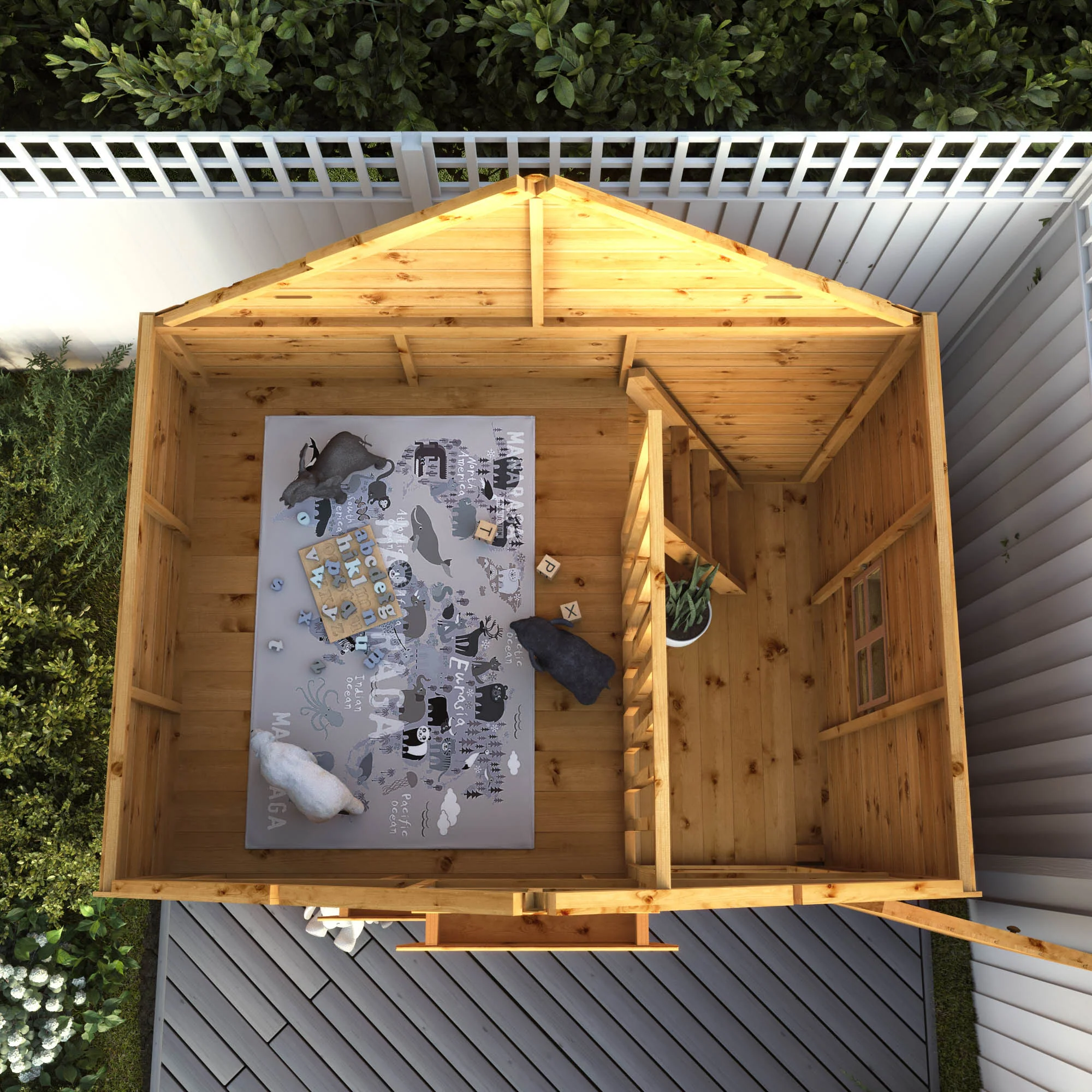 7 x 5 Double Storey Swiss Cottage Playhouse - Image 8
