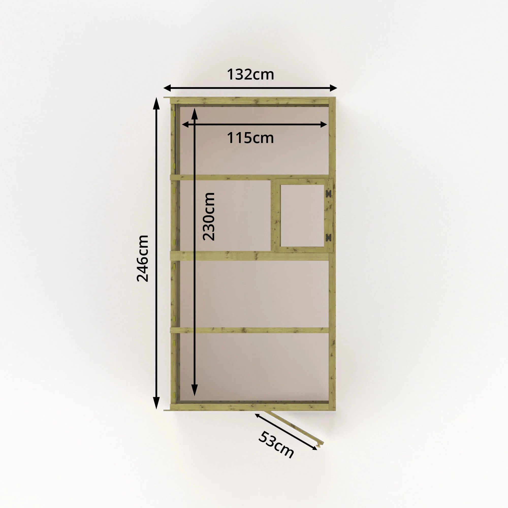 8 x 4 Evesham Lean-to Pent Wooden Greenhouse - Image 10