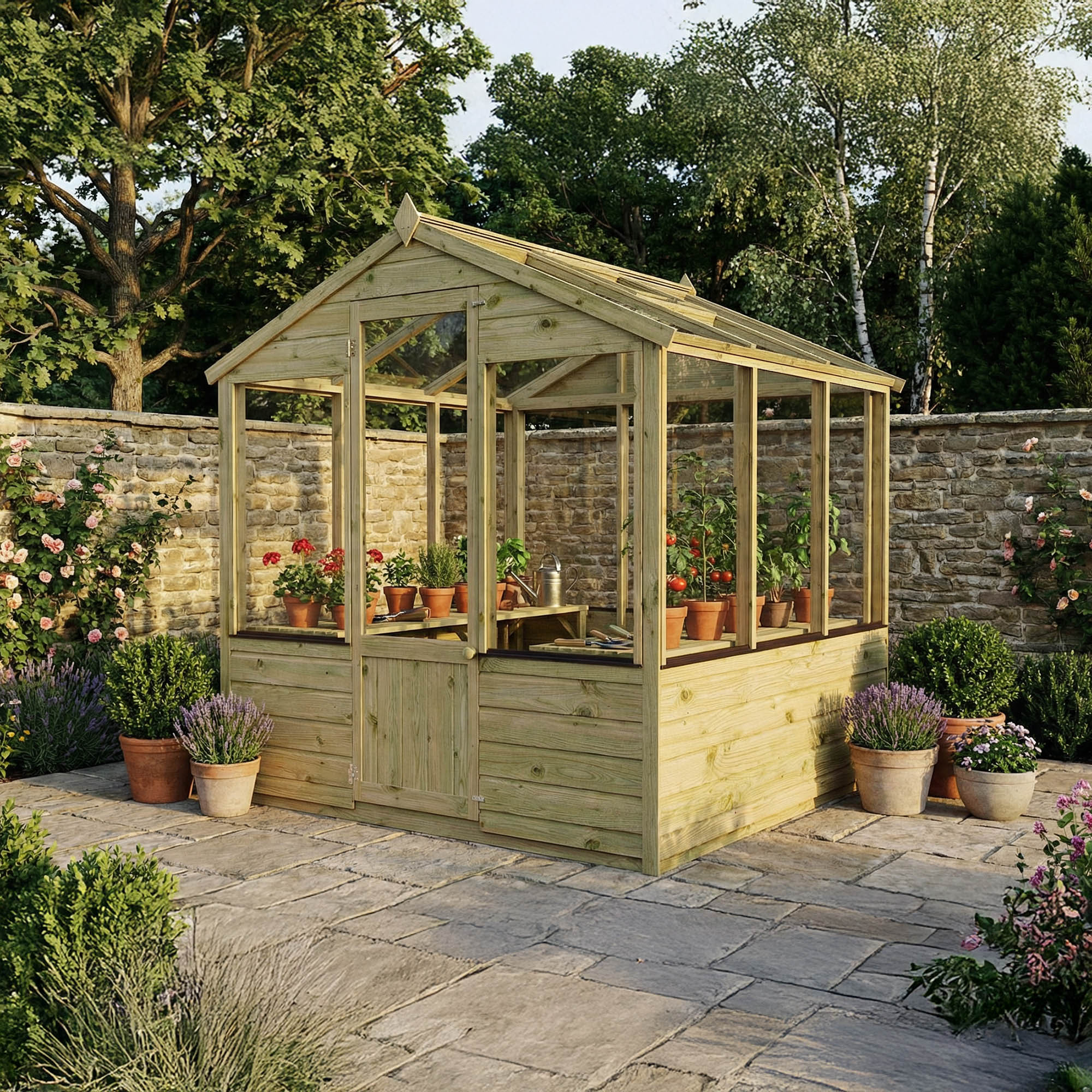 Evesham Wooden Greenhouse - Image 3