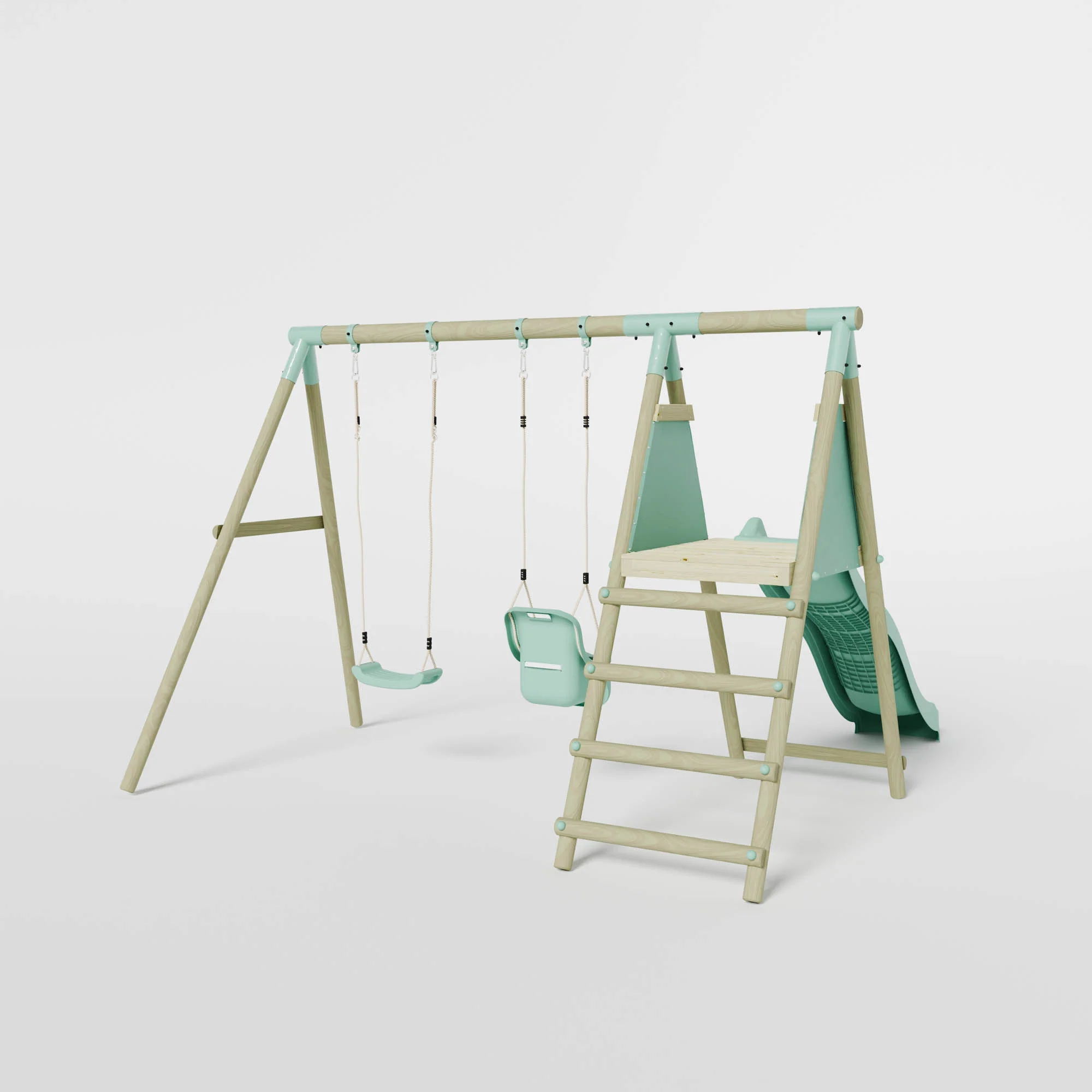Double Swing with Baby Seat & Slide - Image 4