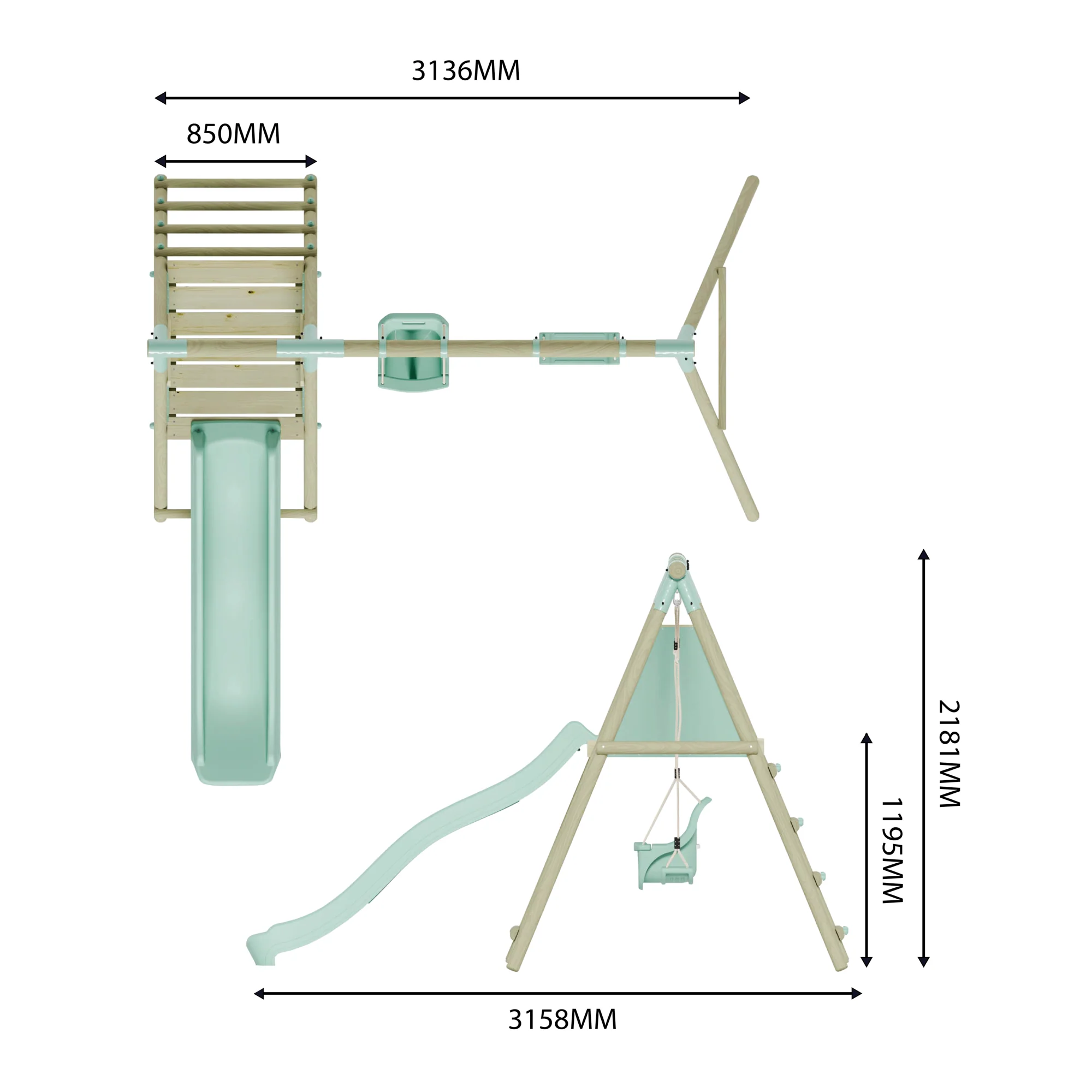 Double Swing with Baby Seat & Slide - Image 9