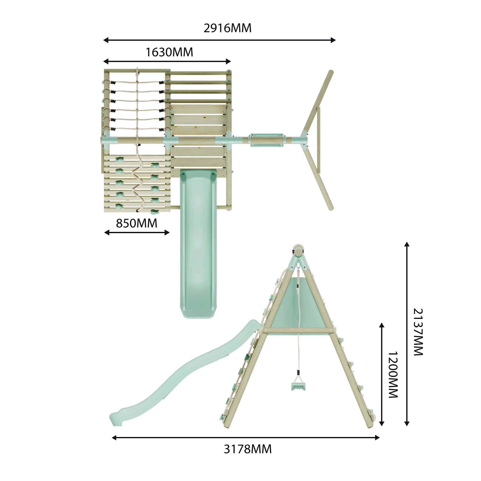 Single Swing with Climbing Wall & Slide - Image 11