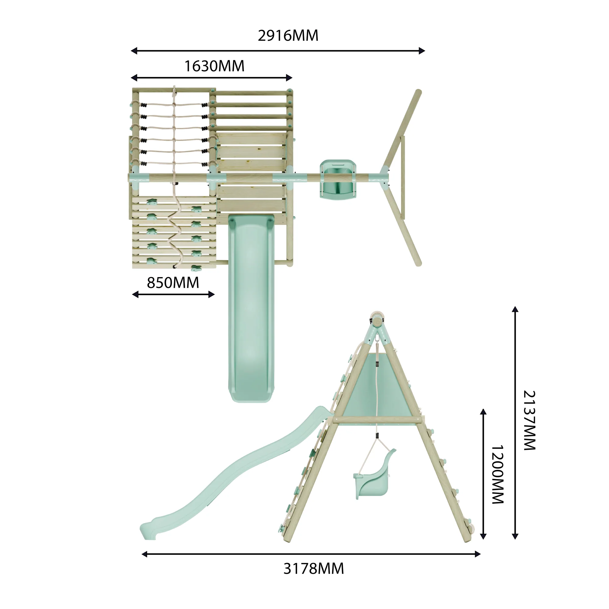 Single Baby Seat Swing with Climbing Wall & Slide - Image 11