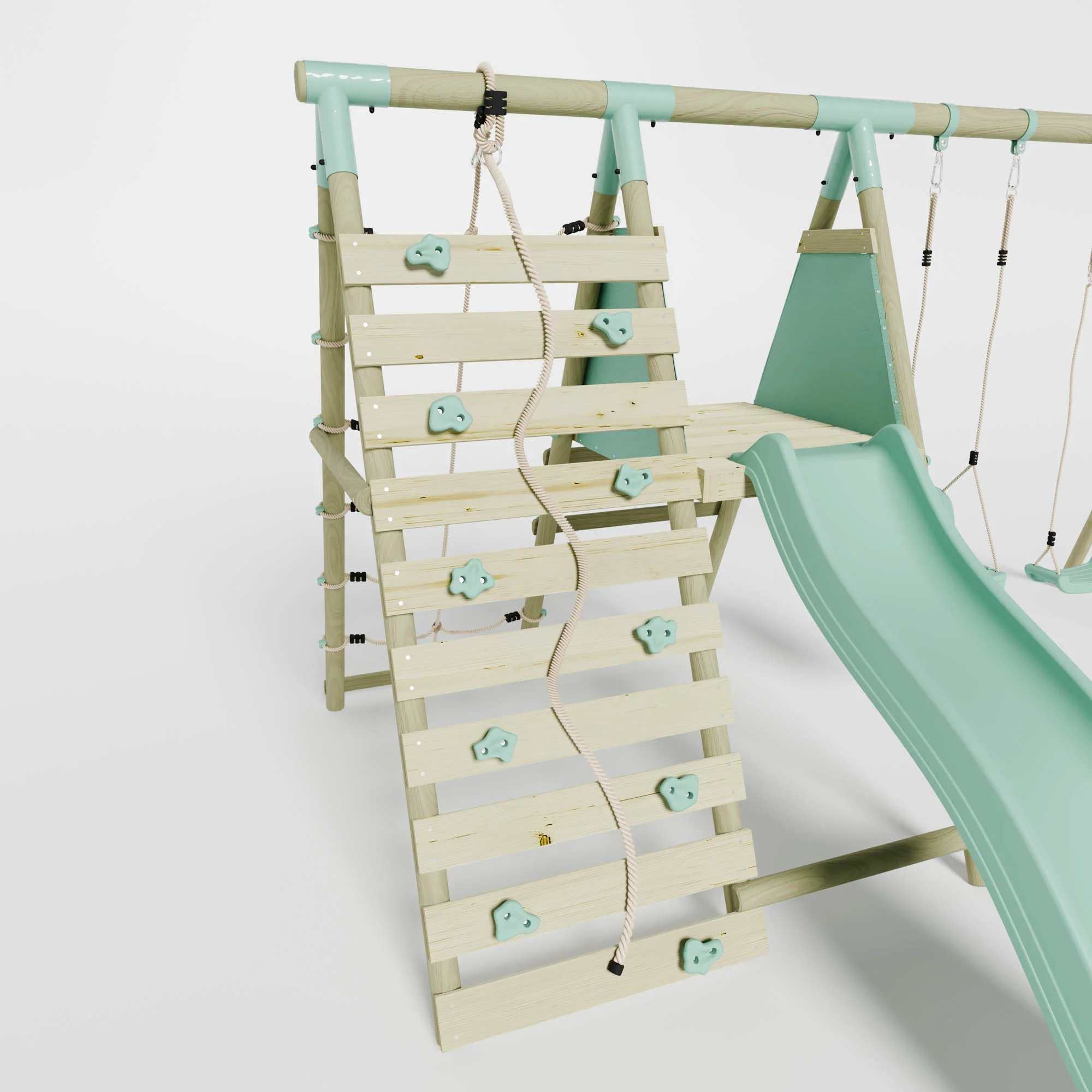 Double Swing with Baby Seat, Slide & Climbing Wall - Image 6