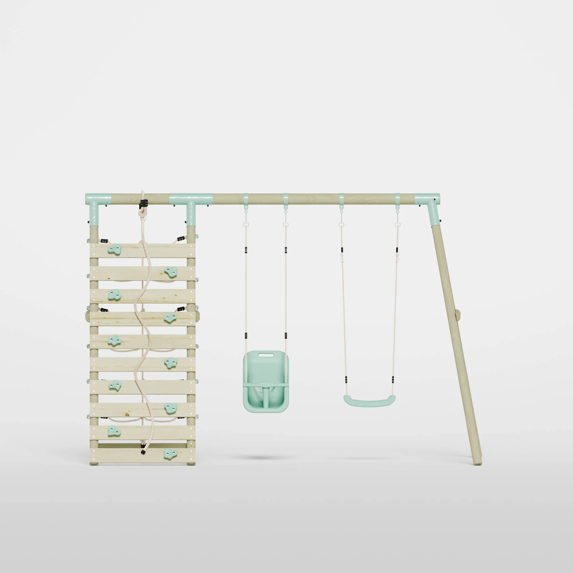 Double Swing with Baby Seat & Climbing Wall - Image 3