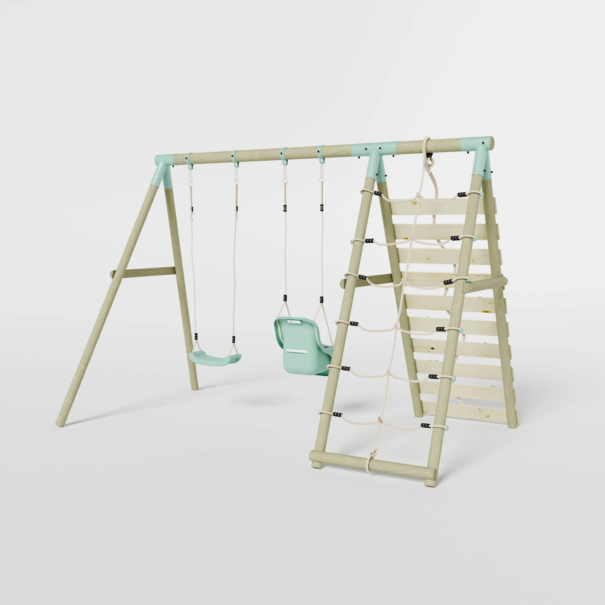 Double Swing with Baby Seat & Climbing Wall - Image 4