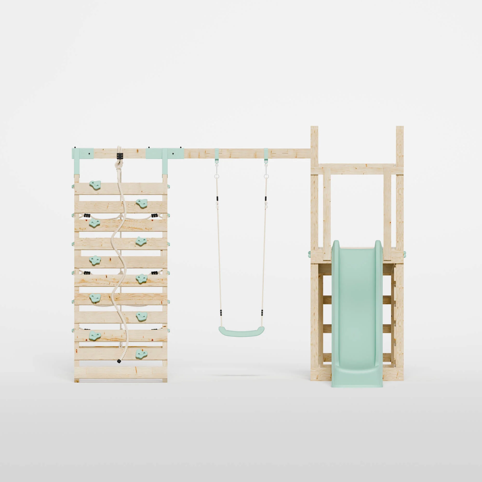 Climbing Frame with Slide, Swing & Climbing Wall - Image 3