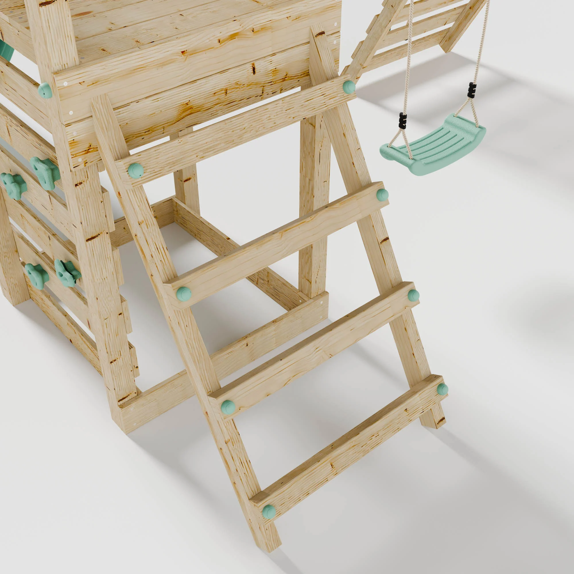 Climbing Frame with Slide, Swing & Climbing Wall - Image 8