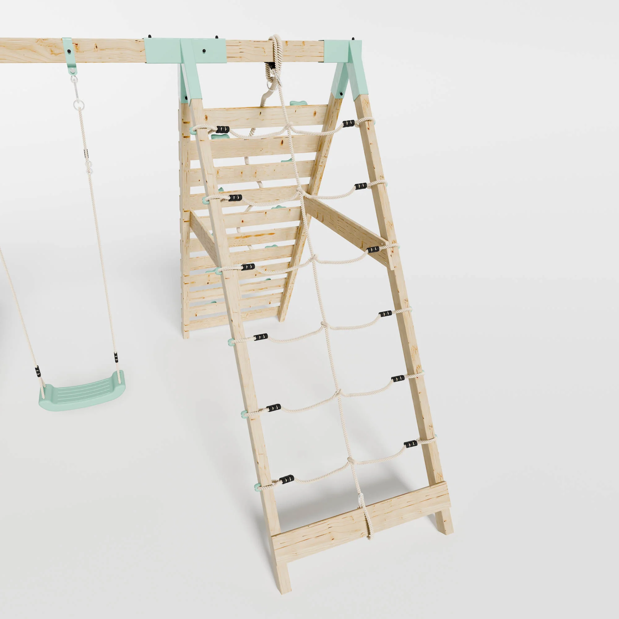 Climbing Frame with Slide, Swing & Climbing Wall - Image 9