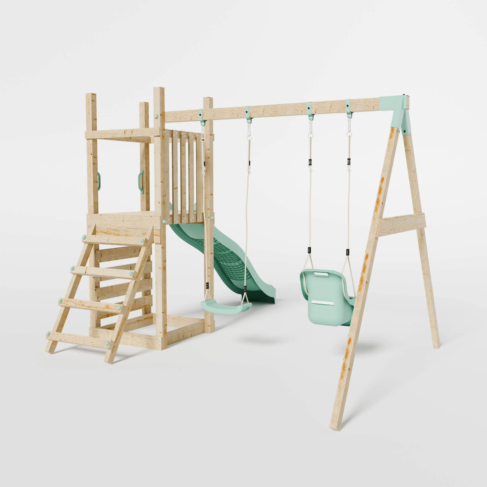 Climbing Frame with Slide, Swing & Baby Swing - Image 6