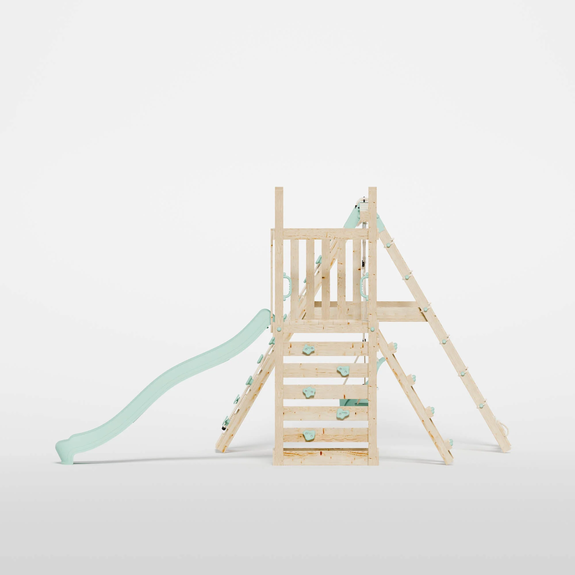 Climbing Frame with Slide, Swing, Baby Swing & Climbing Wall - Image 3