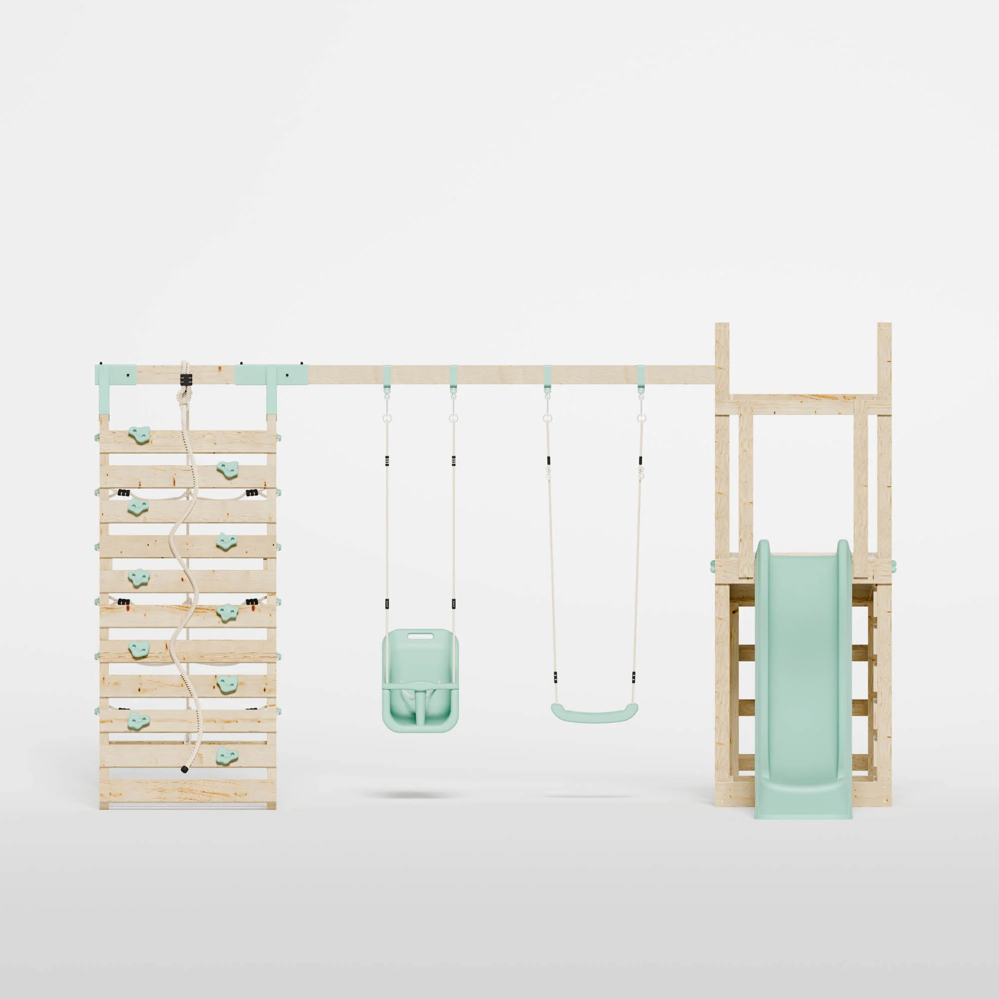 Climbing Frame with Slide, Swing, Baby Swing & Climbing Wall - Image 4
