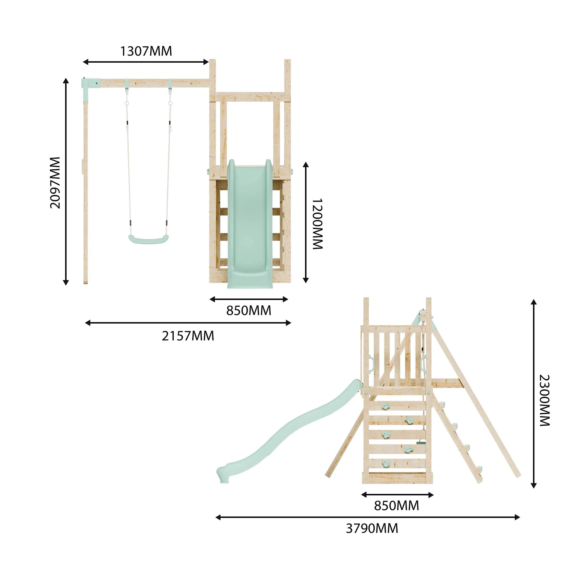 Climbing Frame with Slide & Swing - Image 9