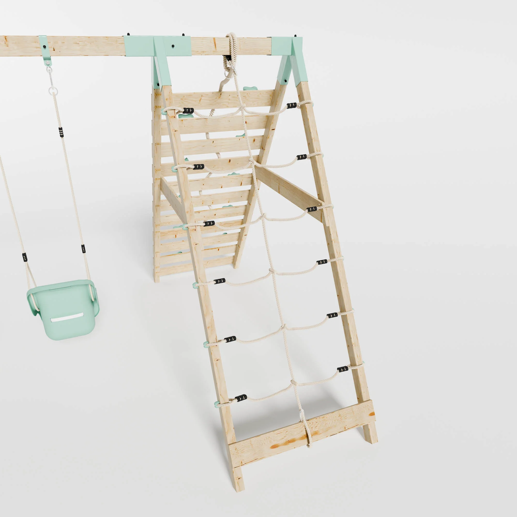 Climbing Frame with Slide, Swing, Baby Swing & Climbing Wall - Image 8
