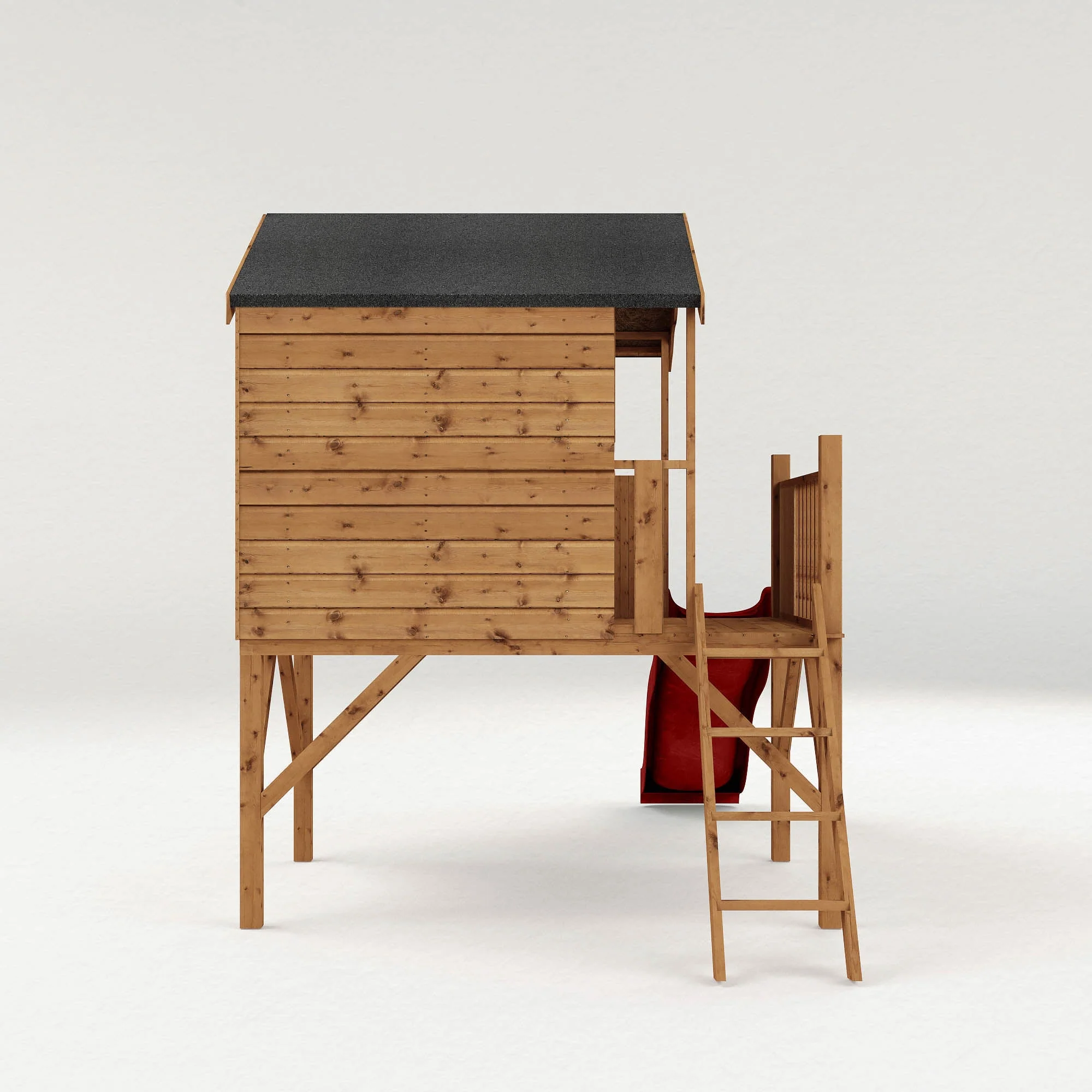 Poppy Tower Wooden Playhouse with Slide - Image 3