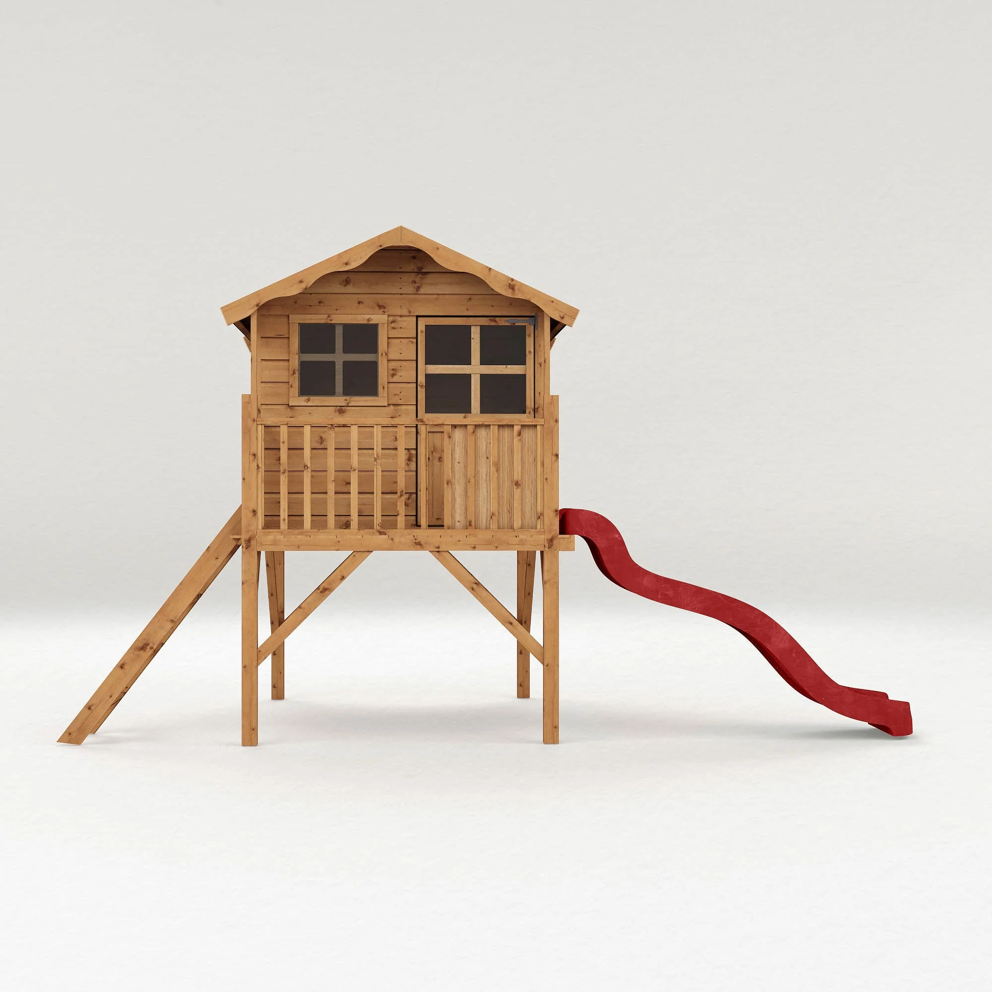 Poppy Tower Wooden Playhouse with Slide - Image 4