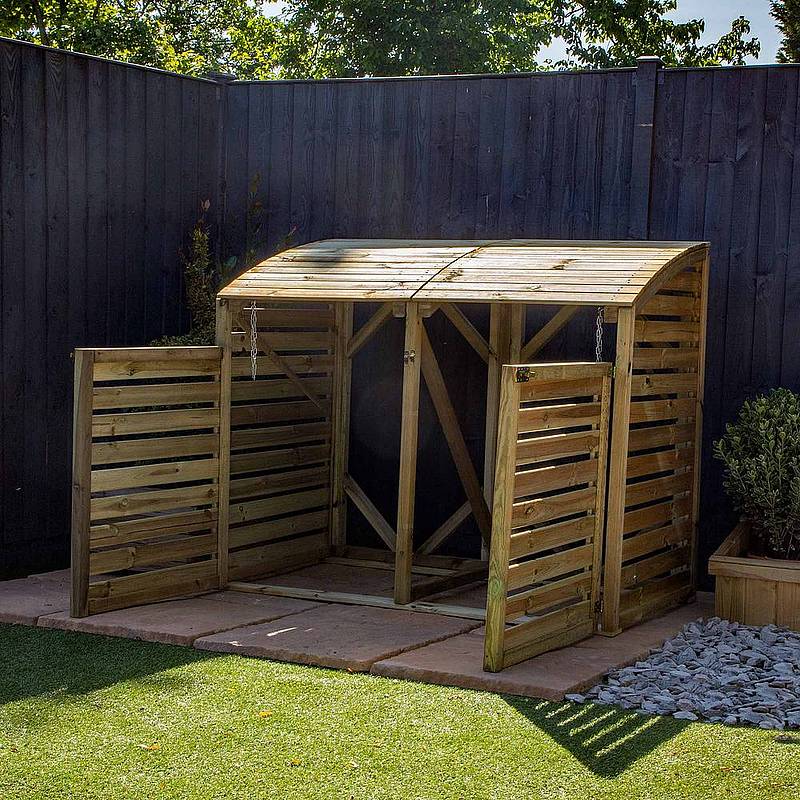 Pressure Treated Double Bin Store - Image 3