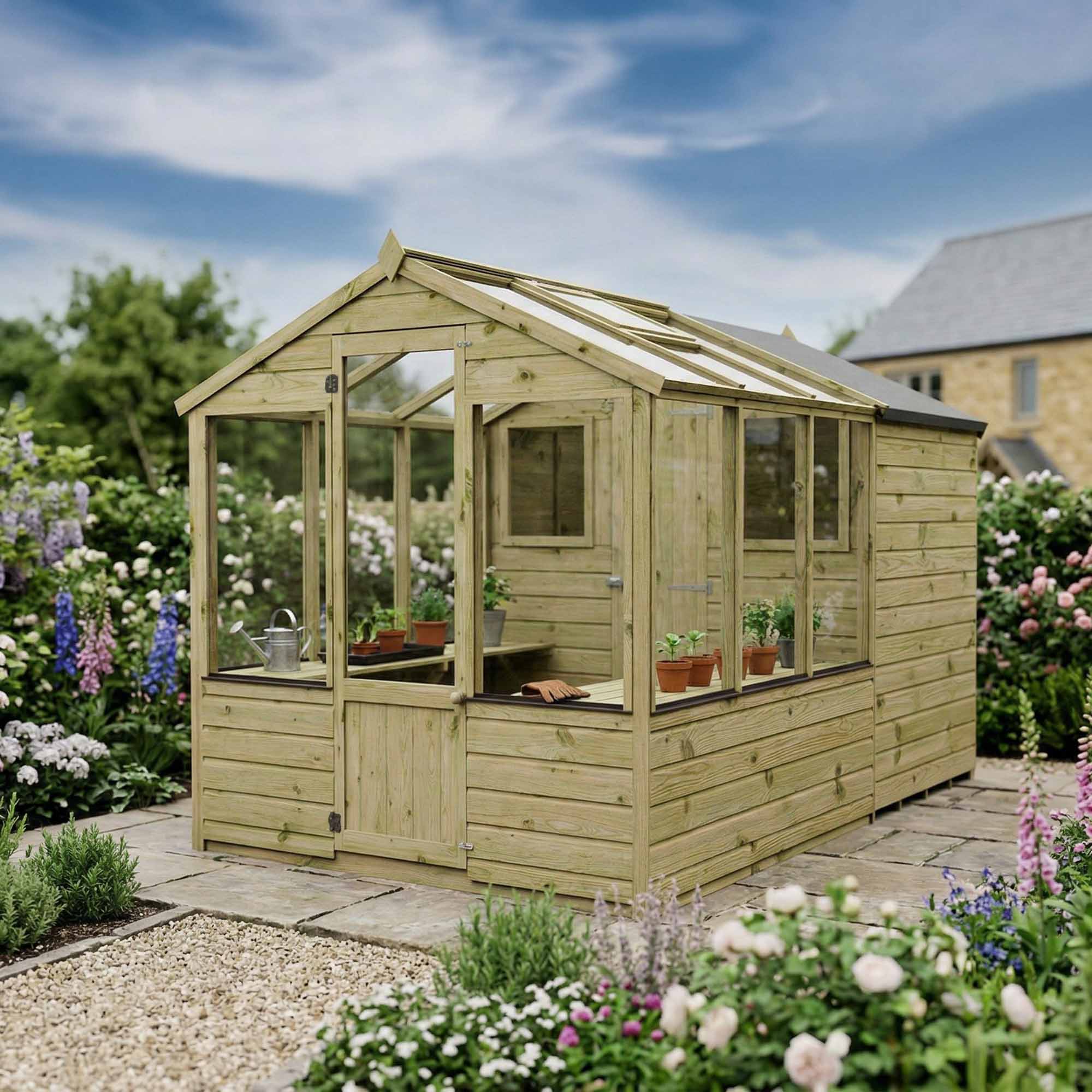 Shiplap Combi Greenhouse & Wooden Shed - Image 3