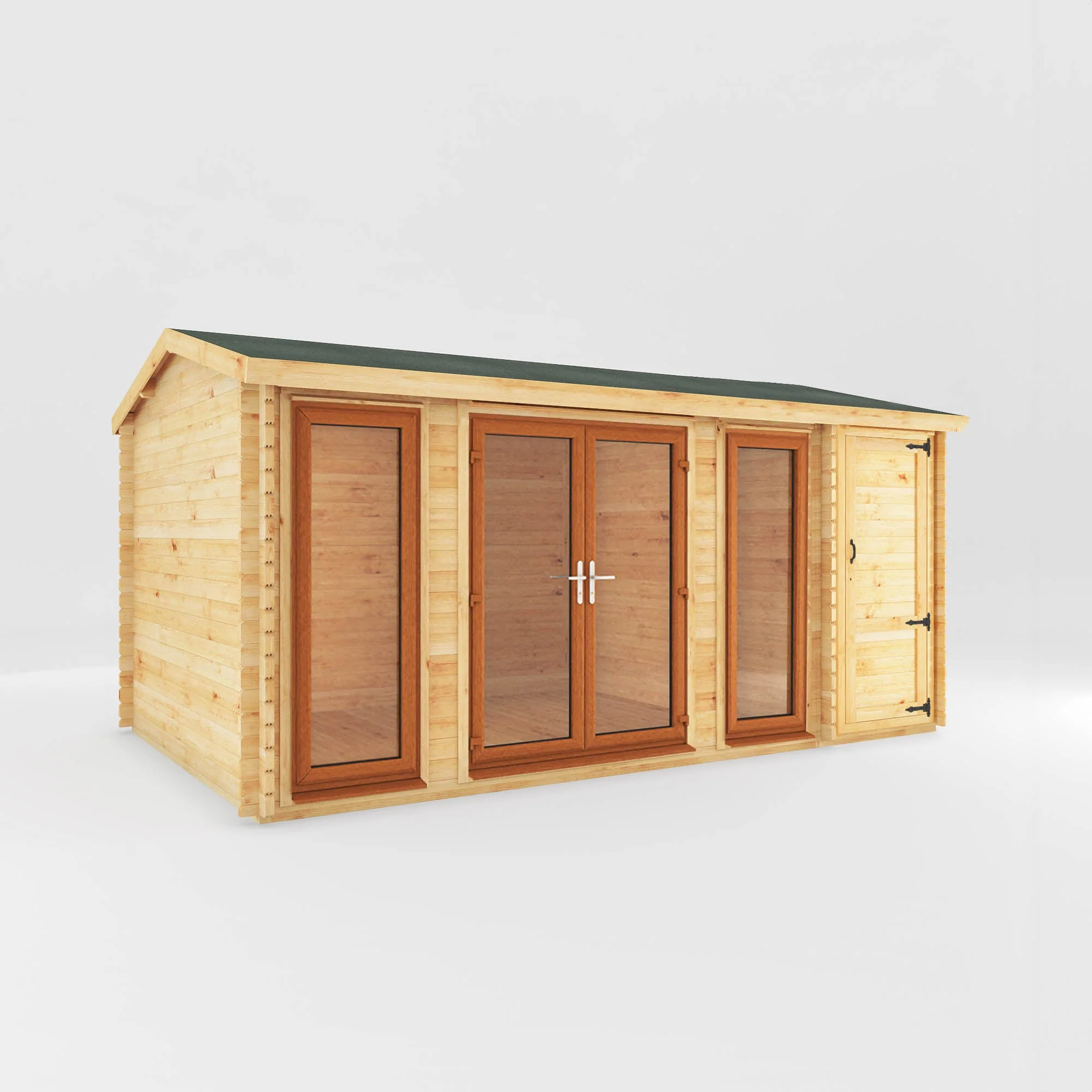 The Home Office Studio Log Cabin with Side Shed - Image 3