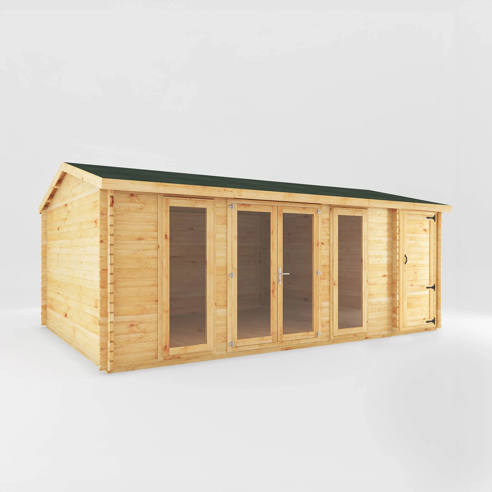 The Home Office Studio Log Cabin with Side Shed - Image 5