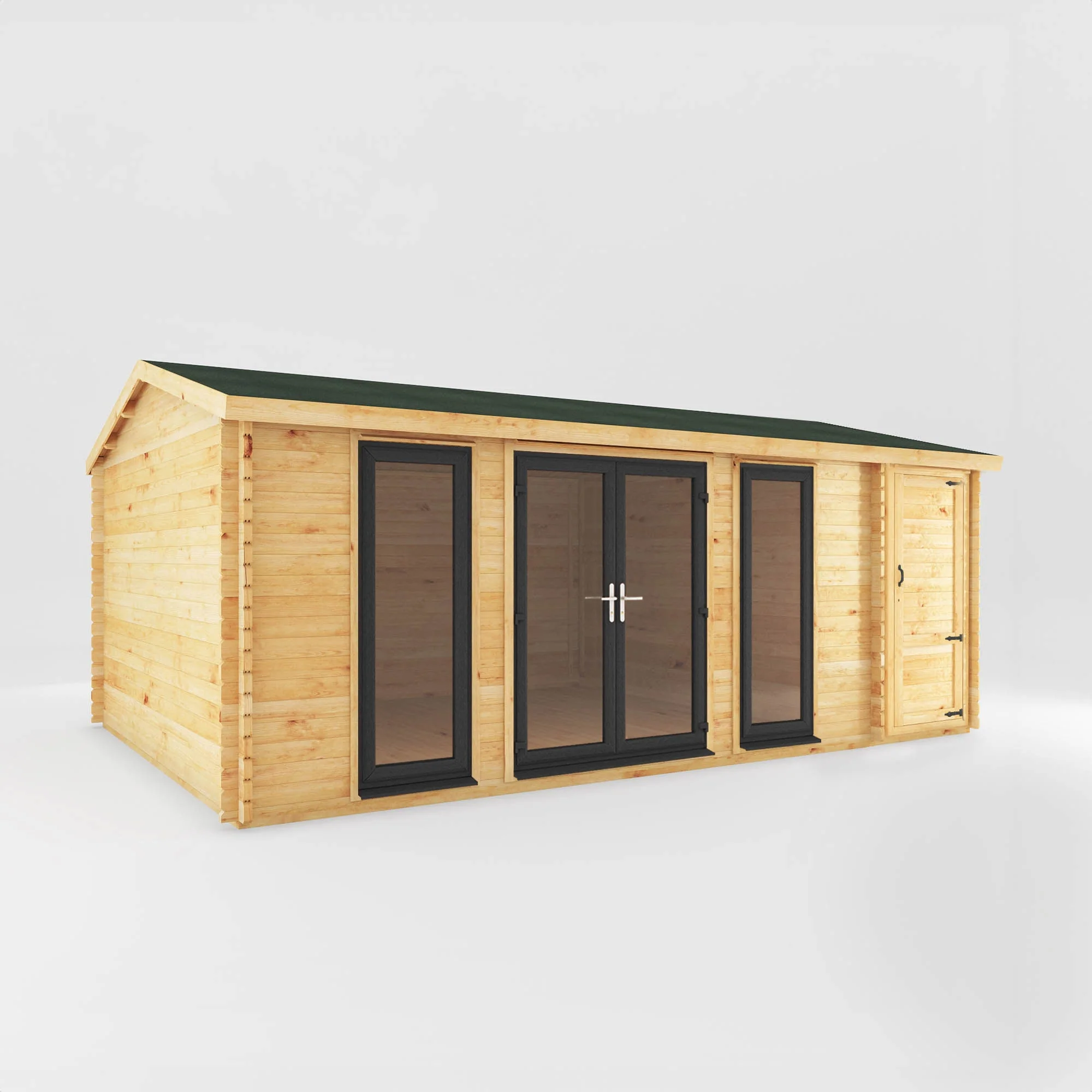 The Home Office Studio Log Cabin with Side Shed - Image 8
