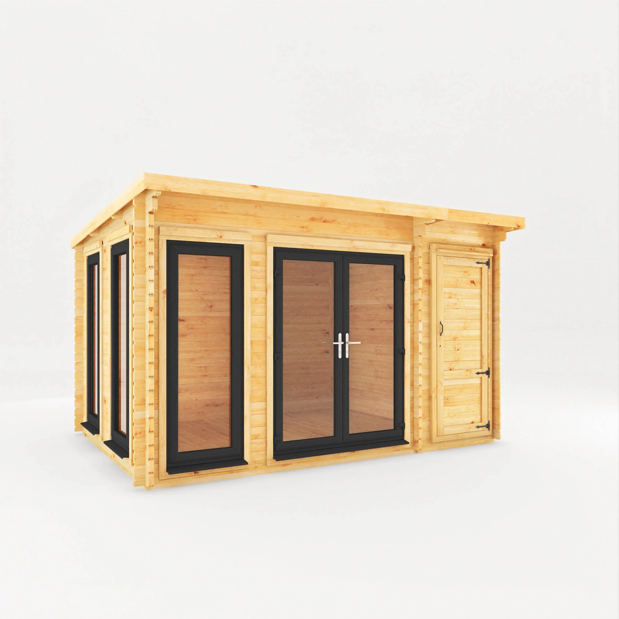 The Studio Pent Log Cabin with Side Shed - Image 4