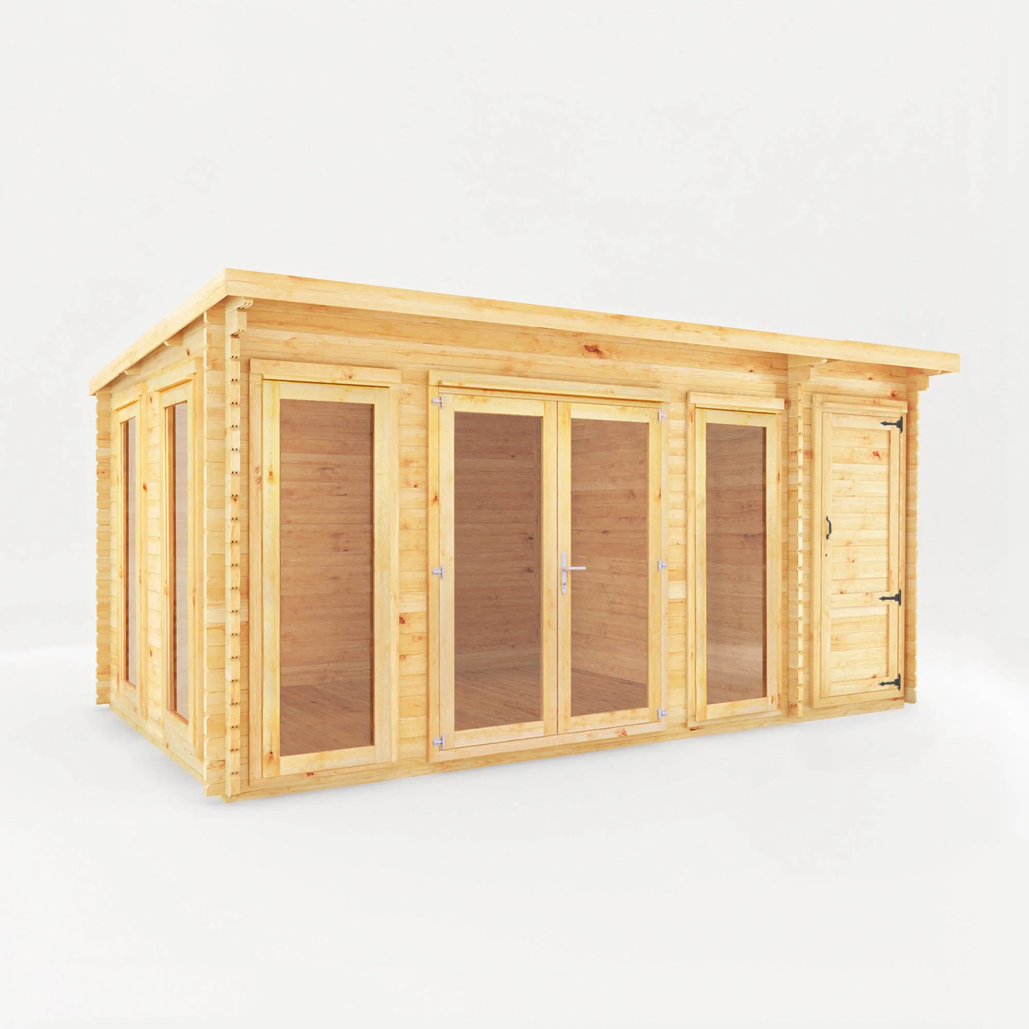 The Studio Pent Log Cabin with Side Shed - Image 5