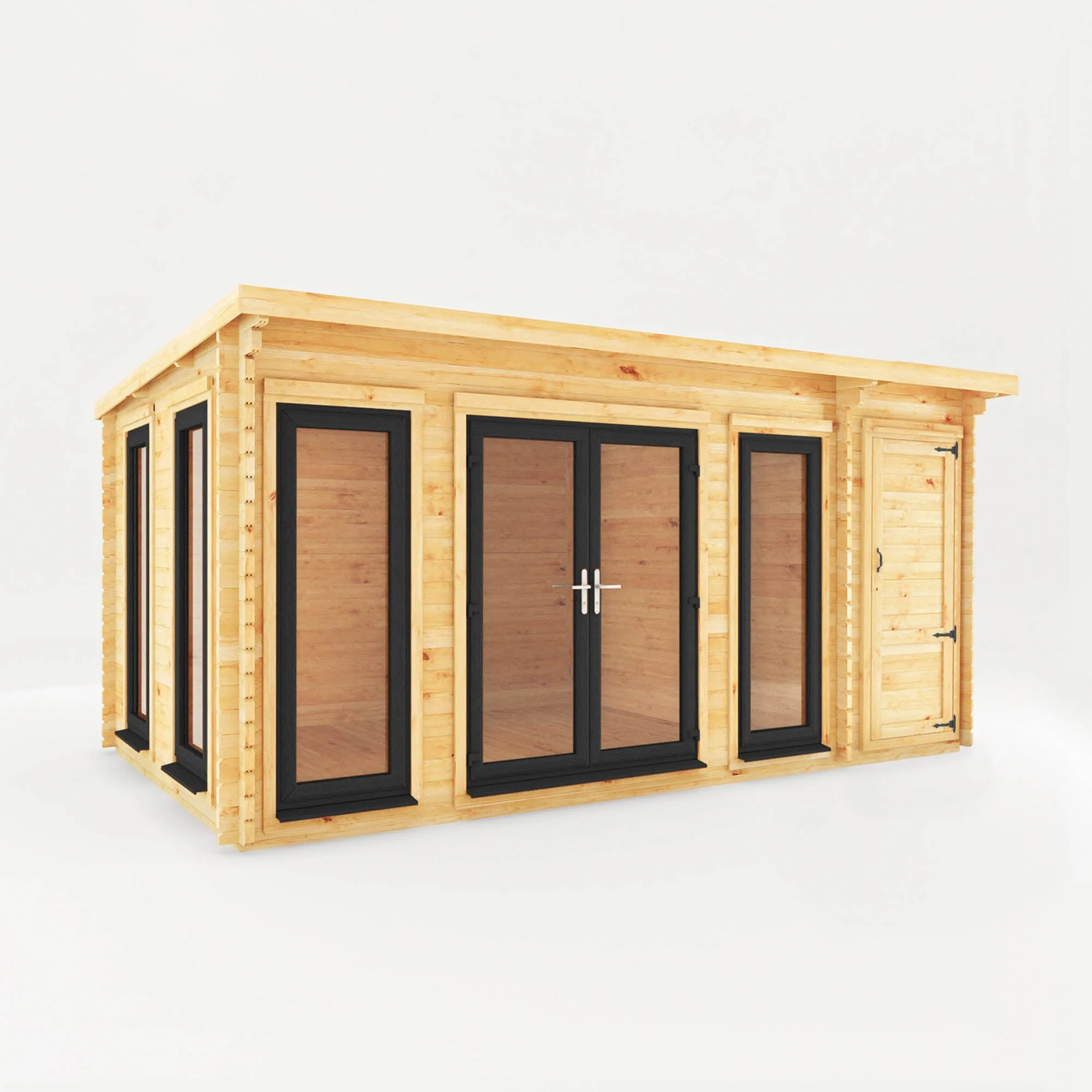 The Studio Pent Log Cabin with Side Shed - Image 8