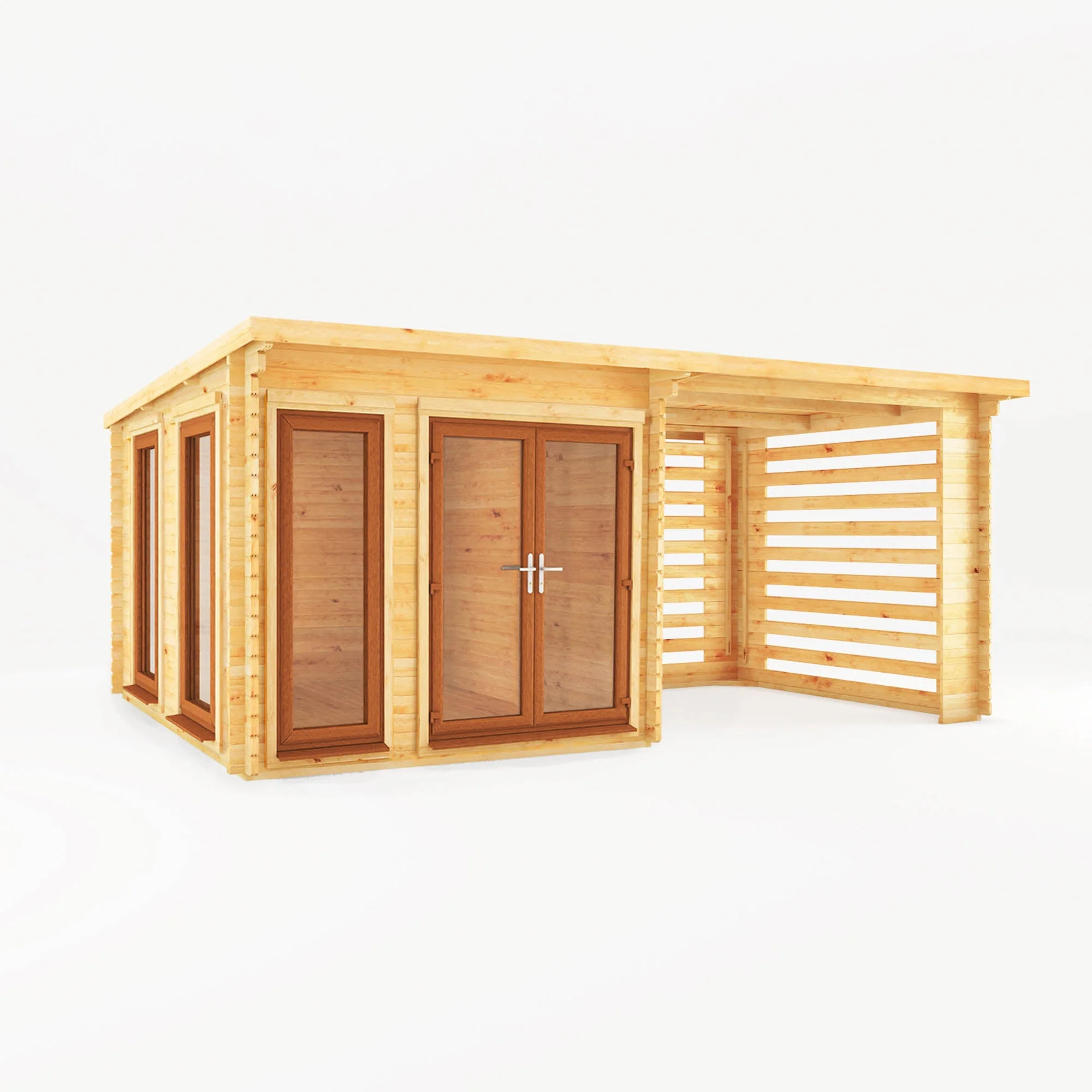 The Studio Pent Log Cabin with Slatted Area - Image 3