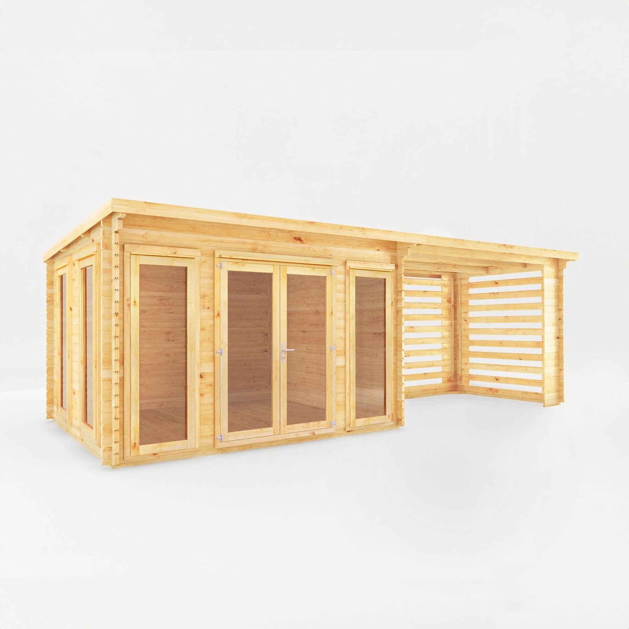 The Studio Pent Log Cabin with Slatted Area - Image 5