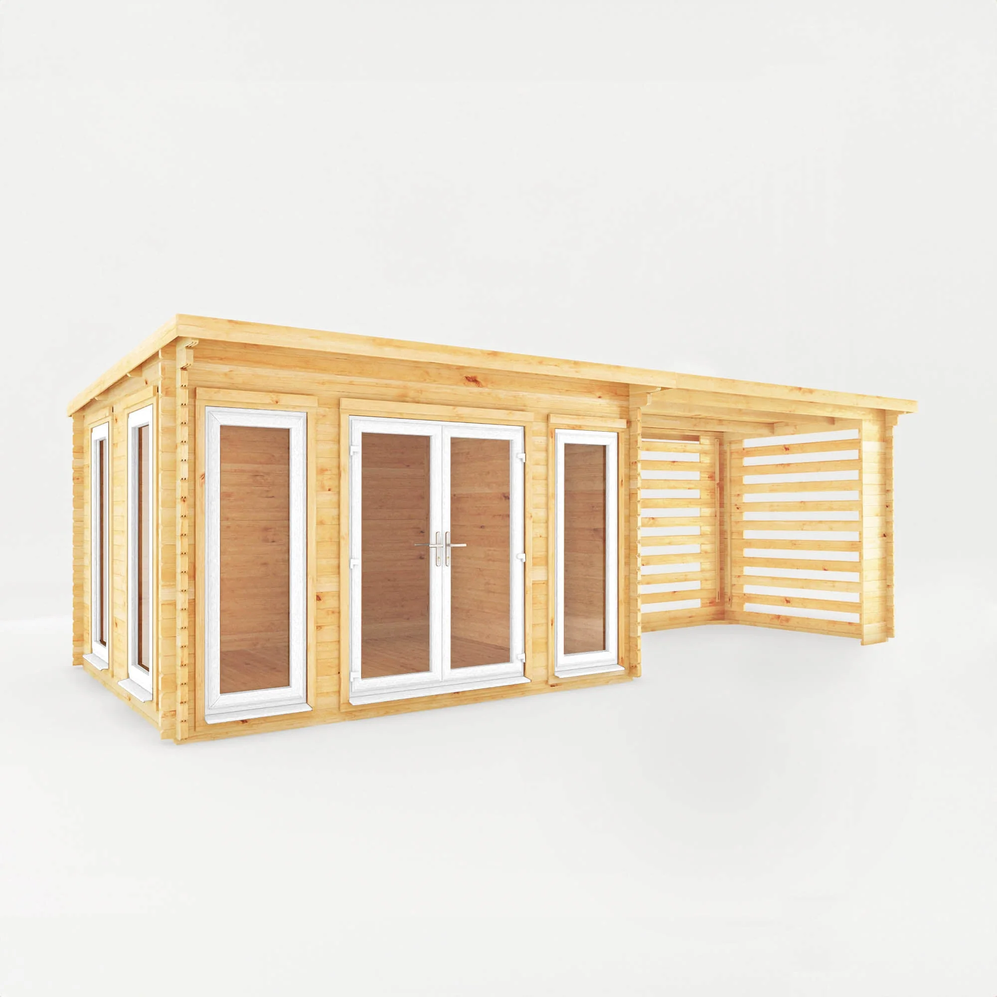 The Studio Pent Log Cabin with Slatted Area - Image 6