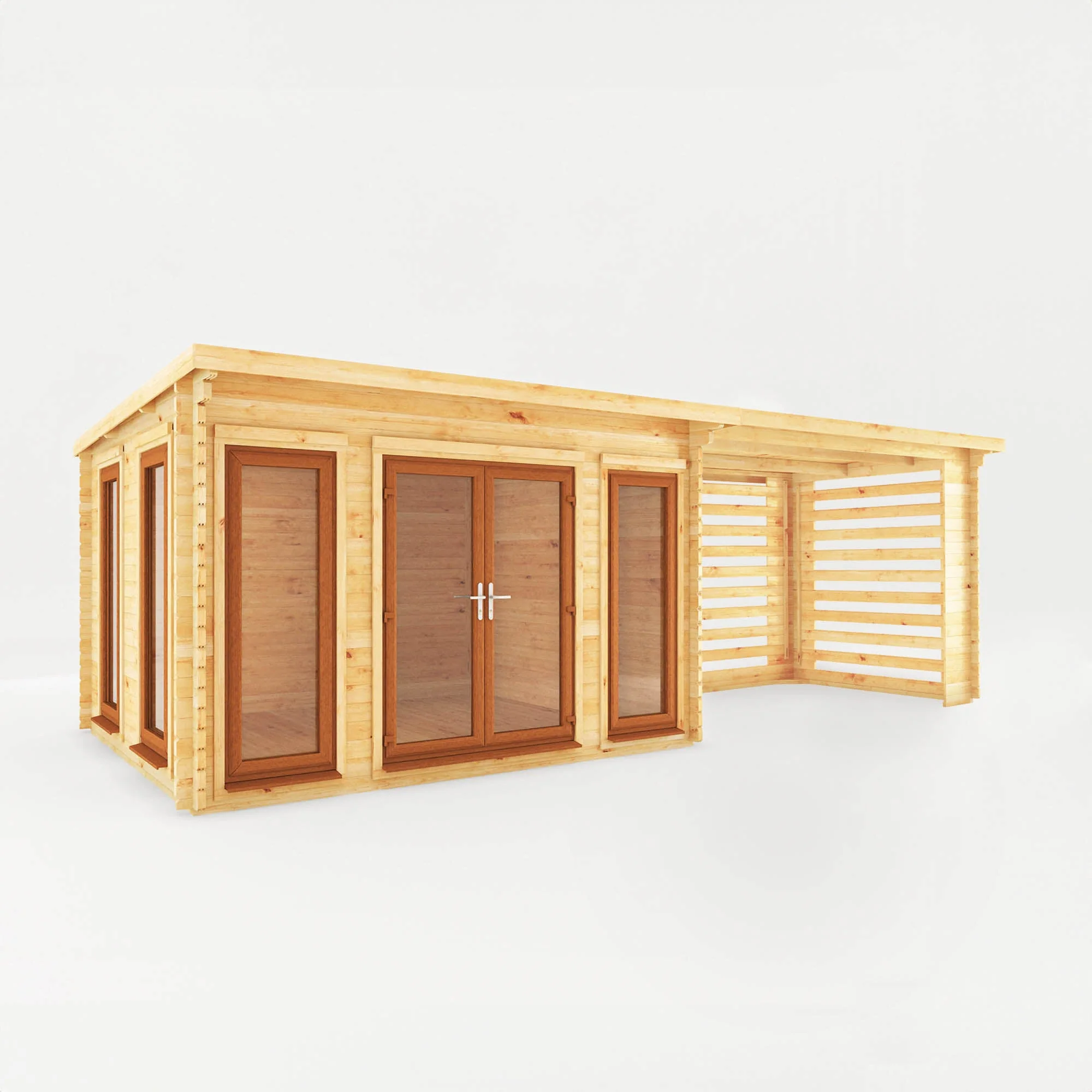 The Studio Pent Log Cabin with Slatted Area - Image 7